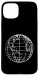 Coque pour iPhone 15 Plus World Globe Line Art Carte planète Terre Atlas Voyage