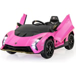 Costway - 12V Lamborghini Voiture Électrique Enfants avec Télécommande & Portes Hydrauliques, Véhicule Électrique avec Lumières led & Musique,