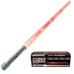 POWER SABER - Rouge - Sabre Laser pour Enfants dès 6 ans - Extensible et Rétractable Automatiquement - Jouet Laser Lumineux Réaliste et Sûr - Combat Intergalactique - 30cm/ Déployé 89 cm