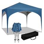 WOLTU Tente de Fête, Tonnelle de Jardin, Pavillon Pop-Up avec Toit en Demi-Cercle, Tente Pliante pour Marché en Plein Air, Auvent Pliable Imperméable, Tente Pare-Soleil avec Pieds Réglables,3x3m Bleu