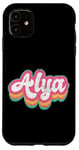 Coque pour iPhone 11 Alya Prénom Fille Vintage Années 70 80 Personnalisé