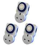 3 x 24 Hour 24hr Mains Plug In Timer Switch Time Clock Socket UK 3 Pin Adapter