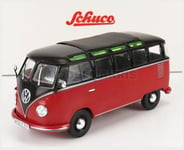 SCHUCO 450785700 Volkswagen - T1b Samba Minibus 1962 - Red Black - 1/32