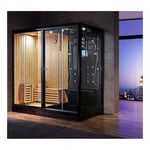 Combi Sauna Douche Hammam Boreal® SH220-G-Black Edition - gauche