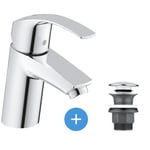 Eurosmart Set Mitigeur lavabo Taille s + Bonde clic clac pour lavabo avec trop-plein (32154002-CLICCLAC) - Grohe