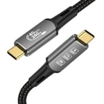 Câble Usb4 Avec Câble Thunderbolt 4 0,5M, 240W Câble De Données 40Gbps 8K@60Hz Hdr, Pd3.1, Câble Usb C Vers Usb C Pour Iphone 15Pro, Macbook, Ipad Pro, Ssd, Ordinateurs Portables, Moniteur