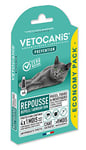 Vetocanis | Pipettes Anti-Puces Chat > 9 Mois Pack Eco x4 | Repousse les Puces, les Tiques et les Moustiques | Antiparasitaire Efficace 4 Mois | Traitement à Usage Vétérinaire pour Chat Toutes Races