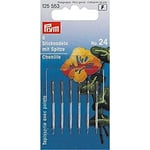 Prym Embroidery Needles Chenille Sharp Point No. 24 Silver col with Gold Eye 0.80 x 37 mm