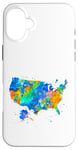 Coque pour iPhone 16 Plus Carte des États-Unis