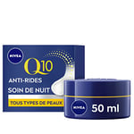 NIVEA Q10 Power Soin de Nuit Anti-Rides + Fermeté (1x50ml), crème anti-âge enrichie en Q10 & 10 X plus de créatine, crème hydratante, soin visage femme régénérant