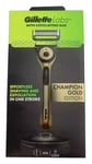 GILLETTE LABS MEN'S CHAMPION GOLD EDITION RAZOR WITH EXFOLIATING BAR & STAND