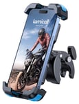 Lamicall Motorcycle Phone Holder Bike - Motorbike Phone Mount, Bike Phone Holder with Quick Release Handlebar Clamp for iPhone 16 15 14 Pro Max Plus, 13 12 11 Pro Max Mini, Xs XR X, 4.7-6.8” - Blue