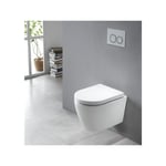 Wc suspendu sans rebord B-8030R Blanc - avec nano-revêtement - couvercle soft-close inclus Standard - Bernstein