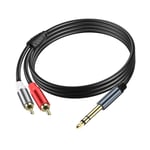 Câble 6.35mm vers 2 RCA Câble audio 1/4 Inch TRS Mono Male vers 2 RCA Male Jack 1/4 Inch TRS vers 2 RCA Audio Y Splitter Cable Dual RCA to 6.35mm Adapter Stereo Cable 5.9FT