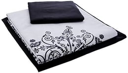 Euromoda Mandala Frame Housse de Couette, Coton, Blanc, Noir, lit 90