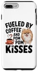 Coque pour iPhone 7 Plus/8 Plus Poméranie mignon chien maman amateur de café Pom Pom Pom Kisses Caféine