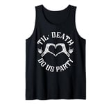 Halloween Till Death Do Us Party Retro Rock Skeleton Hand Tank Top