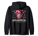 Happy Valentines Day Gnome For Women Cute Love Heart Pattern Zip Hoodie