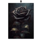 Dark Academia Rose Gothic Victorian Crow Witch Ghost Halloween Wall Art Canvas Maalaus Julisteet Tulosta kuvia Olohuoneen sisustus