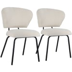 Happy Garden - Lot de 2 chaises en velours côtelé beige nilsa