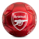 Hy-Pro Officially Licensed Arsenal F.C. Classic Signature Football | Metallic, Size 5, Gunners, Training, Match, Merchandise, Collectible For Kids and Adults, Red