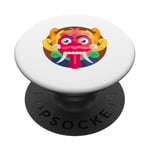 Barong Masque de lion mythologie balinaise Roi des esprits PopSockets PopGrip Adhésif