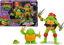 TORTUGAS NINJA Pack évolution Raphael Comprenant Tortue pré-Mutation, Figurine de Base et Raphael transformé, Liquide OOZE Qui Fait Briller Les Figurines, pour Enfants de 4 Ans +, célèbre (TU819400)