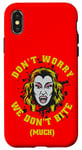 Coque pour iPhone X/XS Graphique Vampire Horror We Don't Bite Much Blood