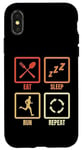 Coque pour iPhone X/XS Manger Dormir Courir Répéter Amoureux de la course à pied