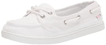 Roxy Femme Chaussures Bateau à Enfiler Ahoy Basket, Blanc, 41 EU