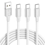 Cable USB C Lot [1M+2M+3M] Câble USB Type C Charge Rapide Nylon Tressé Cordon Chargeur pour Samsung Galaxy S23 S20 FE S10 A55 A54 A53 A52s A50 A34 A35 A33 A23 A12 A13 A14 A15,Pixel,Redmi(Q233)