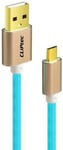 Micro USB Cable 1m  Charger Data Sync Metal For Samsung Android Phones Blue