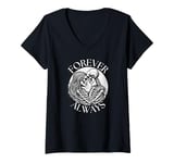 Womens forever always - skeleton couple eternal lover Twin Flame V-Neck T-Shirt