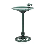 Alpine TEC114 Corporation Bain d'oiseau avec décoration d'oiseau Vert 79 cm