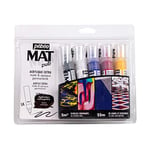 Pébéo - Mat Pub - Set 5 Applicateurs Rechargeables de 30 ml - Peinture Acrylique Extra Fine - Permanente, Mate/Opaque - Résistante, Convient en Extérieur - Jaune + Rouge + Bleu + Blanc + Noir 255181