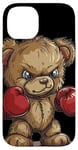 Coque pour iPhone 14 Un ours en peluche cool portant une tenue de gants de boxe