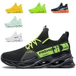 Homme Baskets Femme Chaussures de Sport Running Baskets Respirant Légères et Confortables Basquette Femme Outdoor Gym Fitness Tricot Casual Marche Sport Jogging Sneakers HommesG133 Black Green42