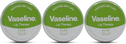 Vaseline Lip Therapy Aloe Vera 20g | Moisturising | Lip Balm | Soothing X 3