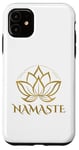 Coque pour iPhone 11 Namaste avec fleur de lotus doré