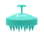 HEETA Brosse de massage du cuir chevelu pour cheveux mouillés et secs, brosse de massage douce de la tête, brosse à cheveux avec tête en silicone souple pour exfoliation et massage de la tête - Vert