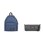 EASTPAK PADDED PAK'R Sac à Dos, 27 L - Powder Pilot (Bleu) & BENCHMARK Single Trousse, 27 L - Black Denim (Gris)