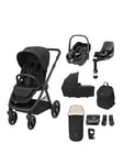 Maxi-Cosi Oxford 9 Piece Complete Travel System Twillic Black (Stroller Carrycot Back Pack Footmuff Cupholder Adapers Raincover Pebble 360 &Amp; Familyfix 360 Base