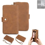 2in1 protection case for Asus Zenfone 11 Ultra wallet brown cover pouch