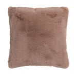 Coussin Imitation Fourrure "Cutie" 45x45cm Rose Poudré