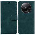 SATURCASE Coque pour Xiaomi Redmi A3, Toucher Confortable PU Cuir Magnétique Flip Portefeuille Support Porte-carte Protecteur Housse Étui pour Xiaomi Redmi A3 (FG-Vert)