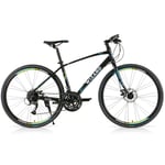 Wizard Bikes Road Sport 1.7 Hybrid Bike - Black / Blue Yellow 19" Black/Blue/Yellow