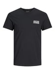 JACK & JONES Men's Jjecorp Logo Tee Ss Crew Neck Ss19 Noos T-Shirt, Black (Black Slim/Small Print), S