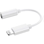 Lightning till 3,5 mm hörlursuttag Adapter, adapter iPhone hörlurar, med iPhone 14 13 12 11 XR XS Max X 8 7 6 Stöder alla iOS