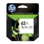 HP 62XL Cartouche d'encre trois couleurs grande capacité authentique (C2P07AE...