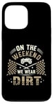 Coque pour iPhone 13 Pro Max Dirt Track Racing le week-end, nous portons un pilote de voiture Dirt Race